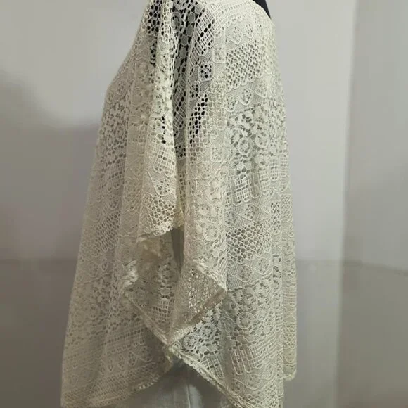 New Directions Lace Overlay Women's Blouse Size 2 XL Cream New with Tags - Picture 4 of 9
